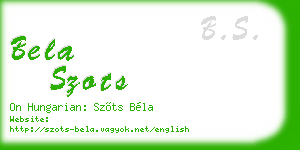 bela szots business card