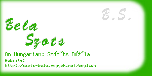 bela szots business card
